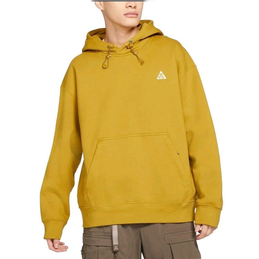 Nike Mens ACG Pullover Fleece Hoodie Moss Heavyweight Size Medium Zip Pockets